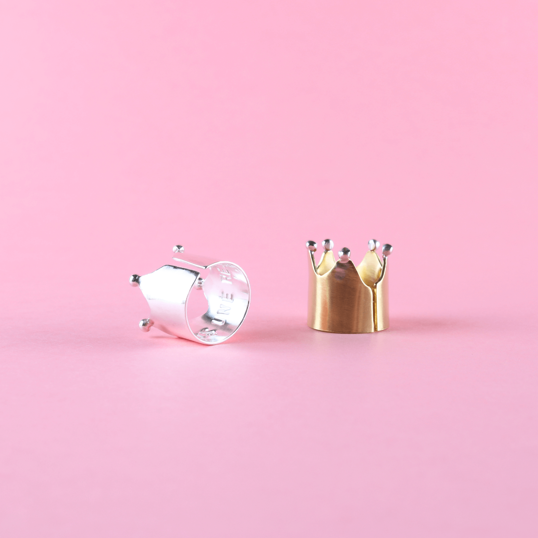 Bague Couronne en laiton ou en argent  "Je suis une reine"/"Tu es ma reine"