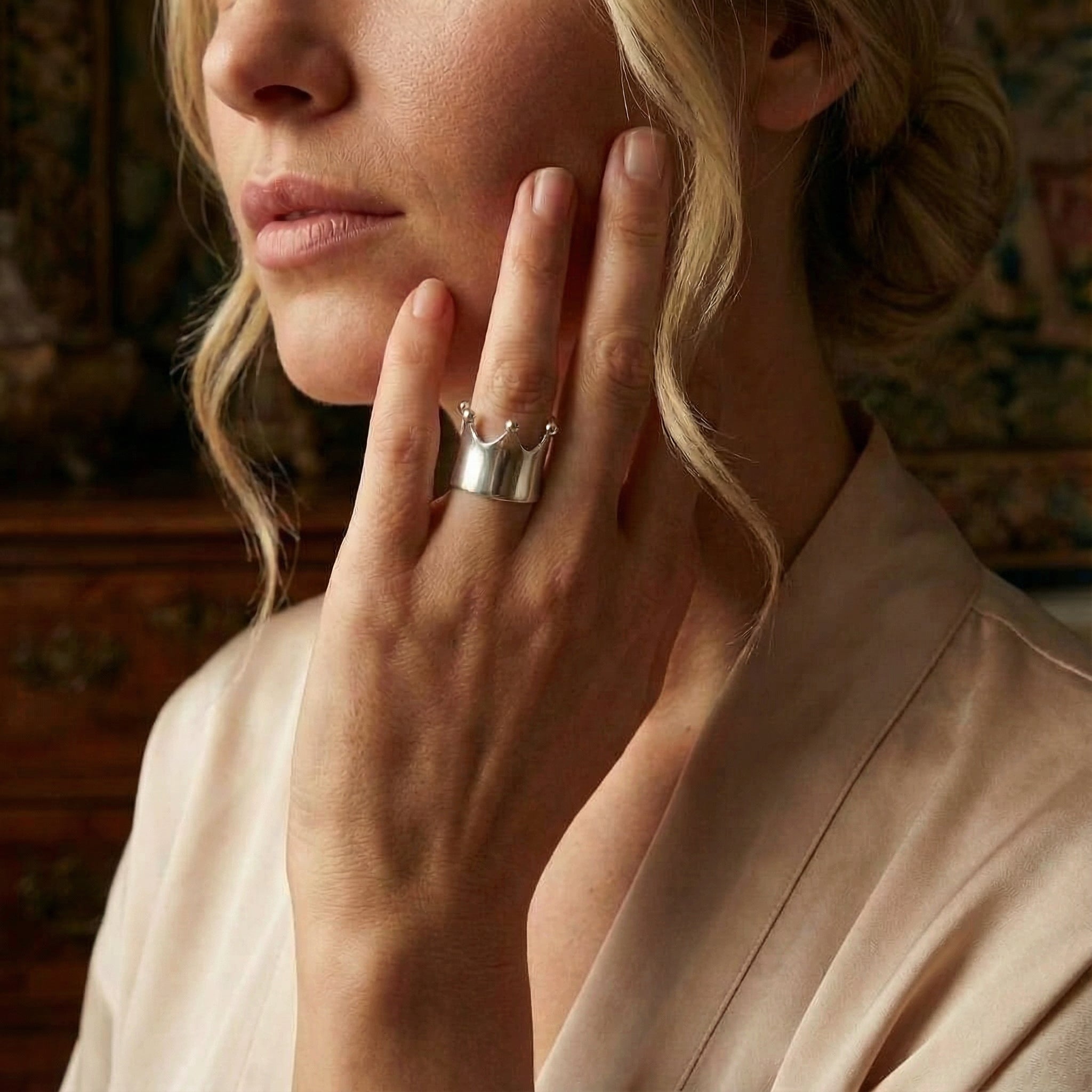 Bague Couronne en laiton ou en argent  "Je suis une reine"/"Tu es ma reine"