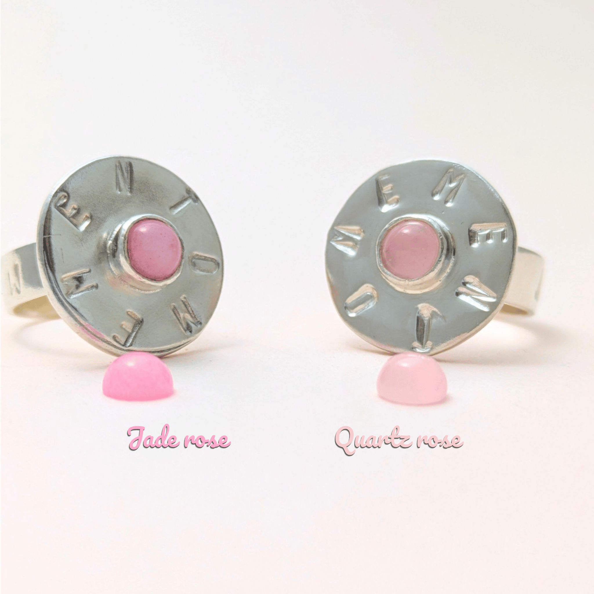 bague memento jade quartz rose en argent